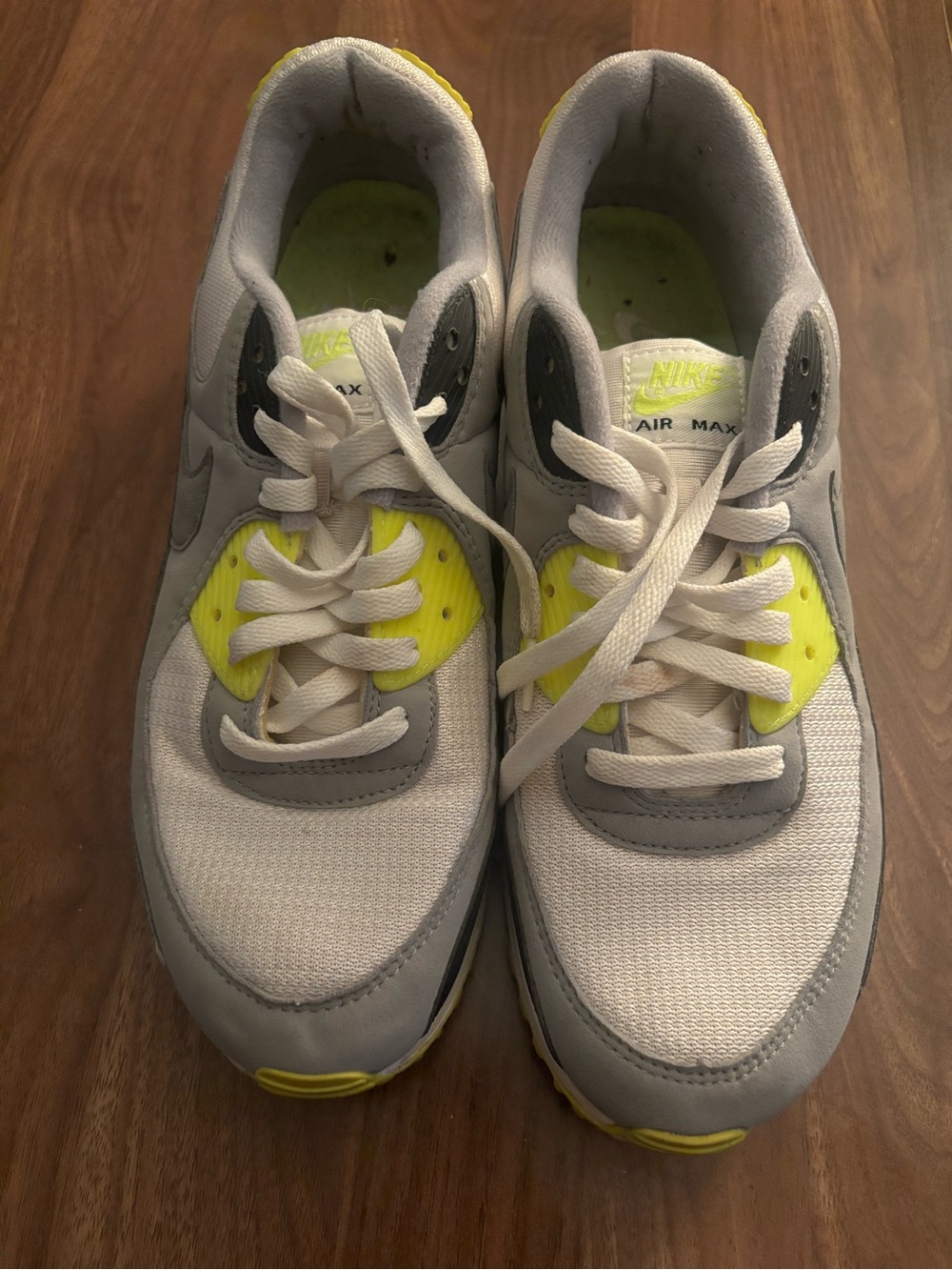 Nike Air Max Sneakers - White, Gray & Neon Yellow